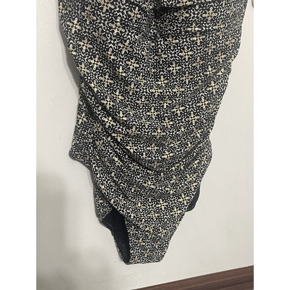 Niptuck Swim One Piece Swimsuit Size 12 Blue/beige Pattern - Picture 3 of 7